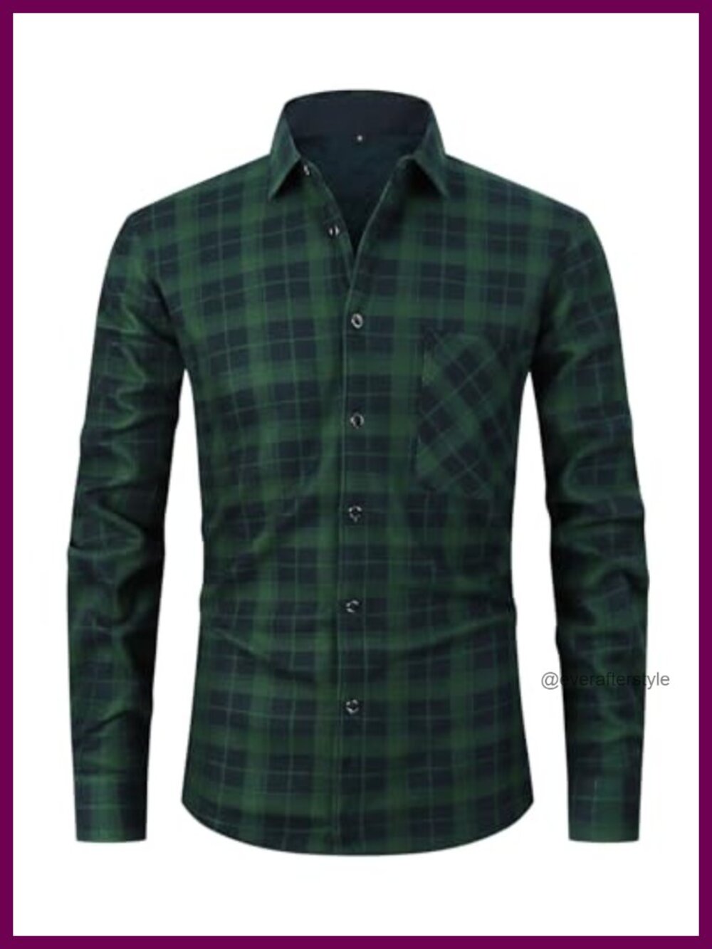 Men's Plaid Fleece Flannel Shacket Long Sleeve Button Down Warm Coat